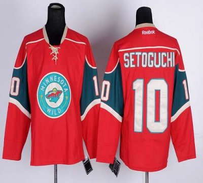 Jerseys Factory Cheap Wild #10 Devin Setoguchi Red Embroidered N