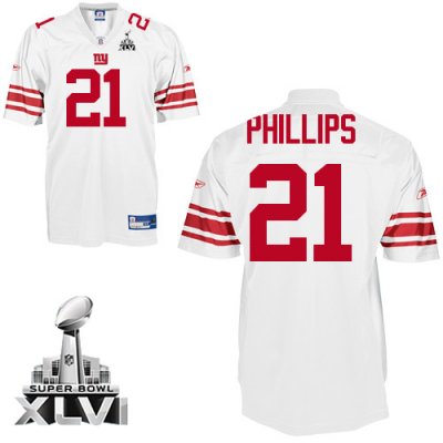 Jerseys Factory Cheap Giants #21 Kenny Phillips White Super Bowl