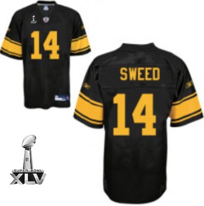 Jerseys Factory Cheap Steelers #14 Limas Sweed Black With Yellow