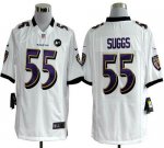 Jerseys Factory Cheap Nike Ravens #55 Terrell Suggs White With A