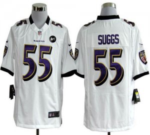 Jerseys Factory Cheap Nike Ravens #55 Terrell Suggs White With A