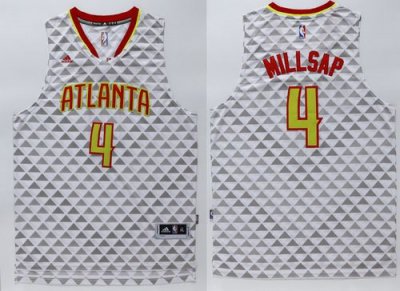 Jerseys Factory Cheap Hawks #4 Paul Millsap White Swingman Stitc