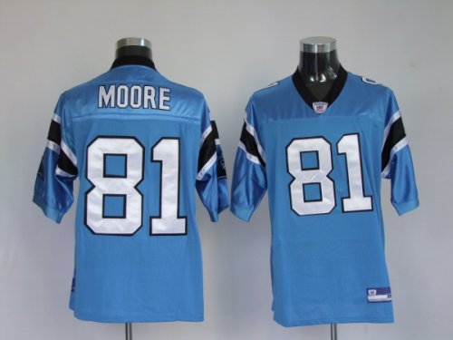 Jerseys Factory Cheap Panthers #81 Kenneth Moore Blue Stitched N