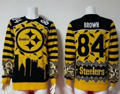 Jerseys Factory Cheap Nike Steelers #84 Antonio Brown Yellow/Bla