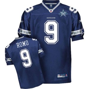 Jerseys Factory Cheap Cowboys #9 Tony Romo Blue Team 50TH Annive