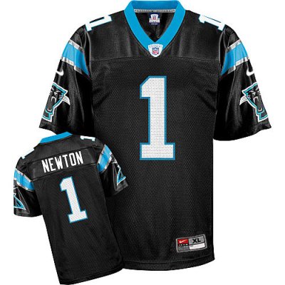Jerseys Factory Cheap Nike Panthers #1 Cam Newton Black Stitched