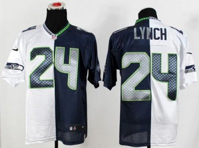 Jerseys Factory Cheap Nike Seahawks #24 Marshawn Lynch White/Ste