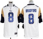 Jerseys Factory Cheap Nike Rams #8 Sam Bradford White Men's Embr