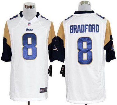 Jerseys Factory Cheap Nike Rams #8 Sam Bradford White Men's Embr