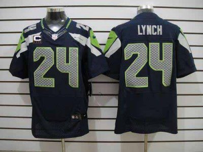 Jerseys Factory Cheap Nike Seahawks #24 Marshawn Lynch Steel Blu