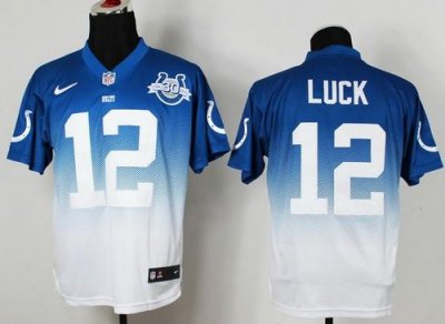 Jerseys Factory Cheap Nike Colts #12 Andrew Luck Royal Blue/Whit