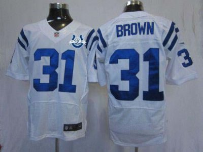 Jerseys Factory Cheap Nike Colts #31 Donald Brown White With 30T