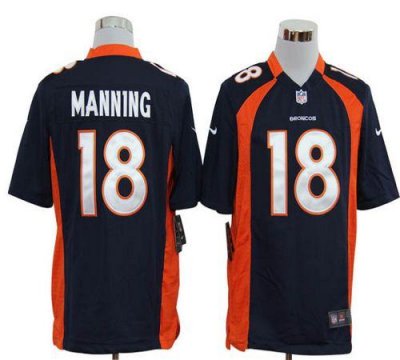 Jerseys Factory Cheap Nike Broncos #18 Peyton Manning Navy Blue