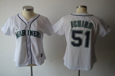 Jerseys Factory Cheap Mariners #51 Ichiro Suzuki White Women's F