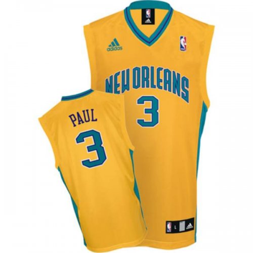 Jerseys Factory Cheap Hornets #3 Chris Paul Embroidered Yellow N