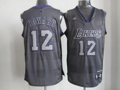 Jerseys Factory Cheap Lakers #12 Dwight Howard Black Rhythm Fash
