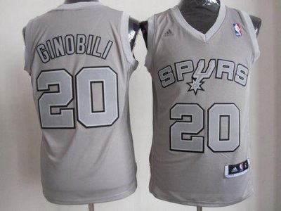 Jerseys Factory Cheap Spurs #20 Manu Ginobili Grey Big Color Fas