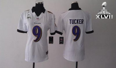 Jerseys Factory Cheap Nike Ravens #9 Justin Tucker White Super B