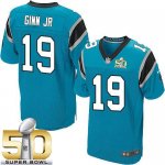 Jerseys Factory Cheap Nike Panthers #19 Ted Ginn Jr Blue Alterna