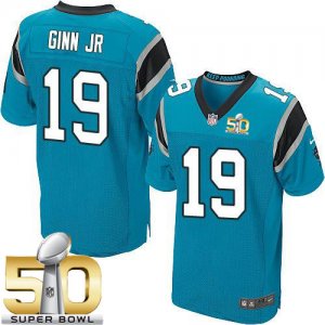 Jerseys Factory Cheap Nike Panthers #19 Ted Ginn Jr Blue Alterna