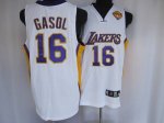 Jerseys Factory Cheap Lakers #16 Pau Gasol Stitched White Final