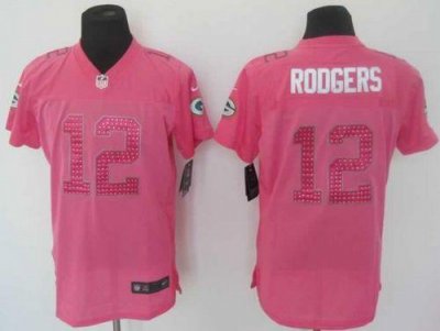 Jerseys Factory Cheap Nike Packers #12 Aaron Rodgers Pink Sweeth