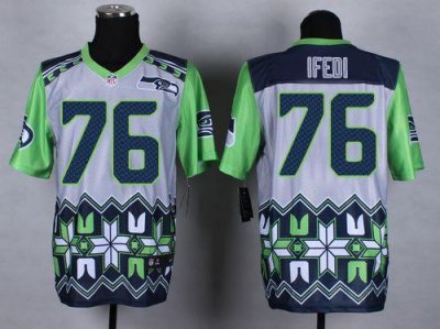 Jerseys Factory Cheap Nike Seahawks #76 Germain Ifedi Grey Men's