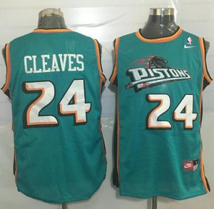 Jerseys Factory Cheap Pistons #24 Mateen Cleaves Green Nike Thro
