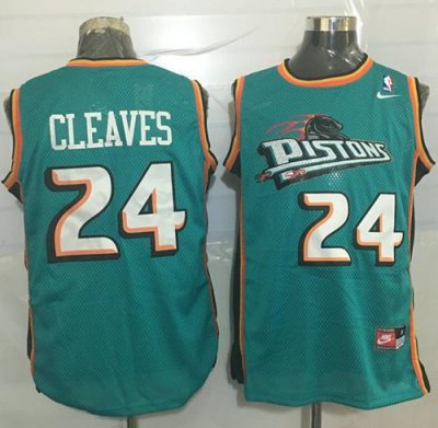 Jerseys Factory Cheap Pistons #24 Mateen Cleaves Green Nike Thro