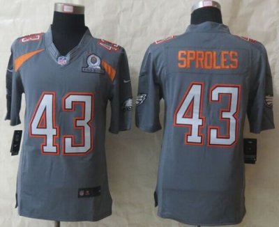 Jerseys Factory Cheap Nike Eagles #43 Darren Sproles Grey Pro Bo