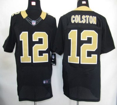 Jerseys Factory Cheap Nike Saints #12 Marques Colston Black Team