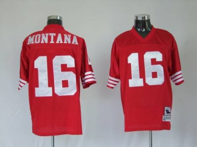 Jerseys Factory Cheap Mitchell and Ness 49ers Joe Montana #16 St