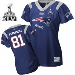 Jerseys Factory Cheap Patriots #81 Aaron Hernandez Blue 2011 Wom