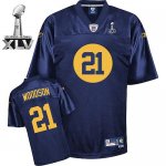 Jerseys Factory Cheap Packers #21 Charles Woodson Blue Bowl Supe