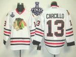 Jerseys Factory Cheap Blackhawks #13 Dan Carcillo White With Sta