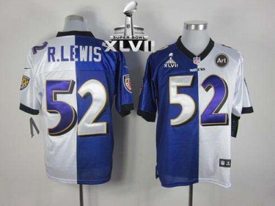 Jerseys Factory Cheap Nike Ravens #52 Ray Lewis Purple/White Sup