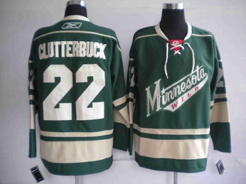 Jerseys Factory Cheap Wild #22 Cal Clutterbuck Embroidered Green