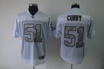 Jerseys Factory Cheap Raiders #51 Aaron Curry White Silver Grey