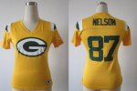Jerseys Factory Cheap Nike Packers #87 Jordy Nelson Yellow Women