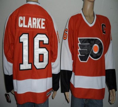 Jerseys Factory Cheap Flyers #16 Bobby Clarke Orange Embroidered