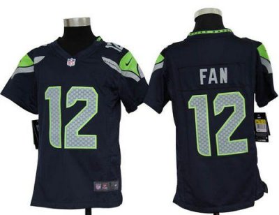 Jerseys Factory Cheap Nike Seahawks #12 Fan Steel Blue Team Colo