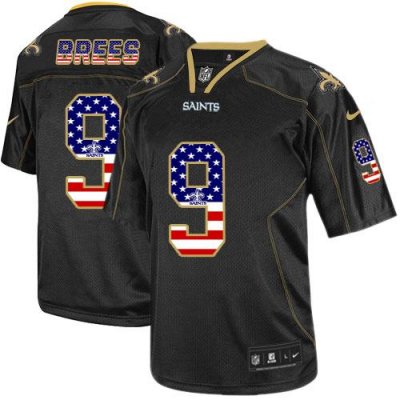 Jerseys Factory Cheap Nike Saints #9 Drew Brees Black Men's Stit