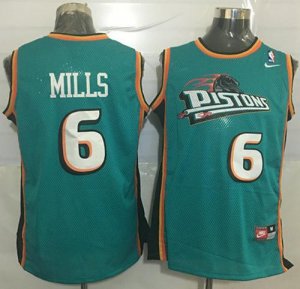 Jerseys Factory Cheap Pistons #6 Terry Mills Green Nike Throwbac