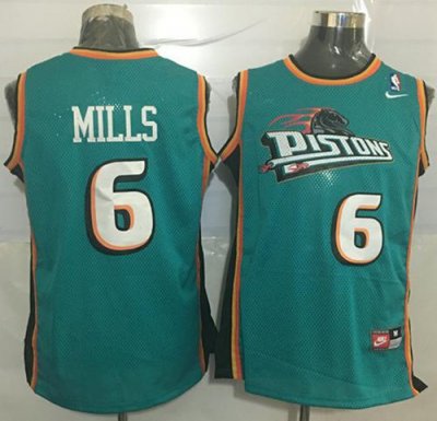 Jerseys Factory Cheap Pistons #6 Terry Mills Green Nike Throwbac