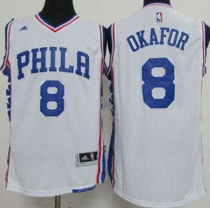 Jerseys Factory Cheap 76ers #8 Jahlil Okafor White Stitched NBA