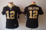 Jerseys Factory Cheap Nike Saints #12 Marques Colston Black Team