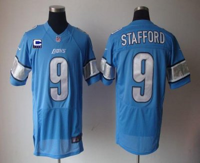 Jerseys Factory Cheap Nike Lions #9 Matthew Stafford Blue Team C