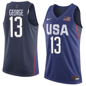 Jerseys Factory Cheap Nike Team USA #13 Paul George Navy Blue 20