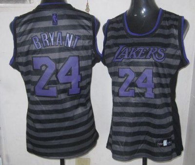Jerseys Factory Cheap Lakers #24 Kobe Bryant Black/Grey Women's