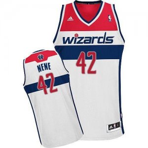 Jerseys Factory Cheap Revolution 30 Wizards #42 Nene White Stitc